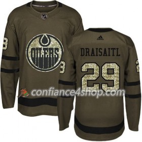 Adidas Maillot de Hockey Edmonton Oilers Leon Draisaitl 29 2017-2018 Camo Vert Authentic - Homme